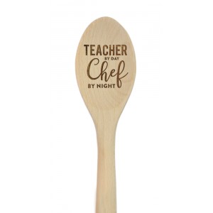 Koyal Wholesale "Teacher by Day Chef by Night" Laser Engraved Wooden Mixing Spoon KOYA1957